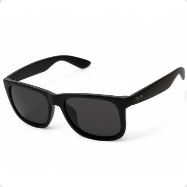 Imagem de ÓCULOS DE SOL SOLON GLASSES PRETO QUADRADO POLARIZADO COM PROTEÇÃO UV400 + CASE RIGIDA + FLANELA + LIMPA LENTES