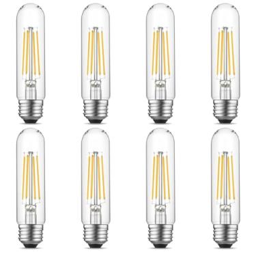 Imagem de Gozelux Lâmpadas tubulares, lâmpadas LED Edison T10 branco frio 4000K, base E26, lâmpadas LED vintage reguláveis de 6 watts para lâmpada de mesa, armário curioso, aquário, lustres, luzes pendentes