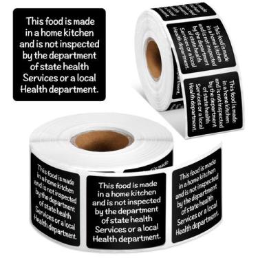 Imagem de Adesivos de comida Janlaugh 500 Count Cottage Food Law 3,81 cm pretos