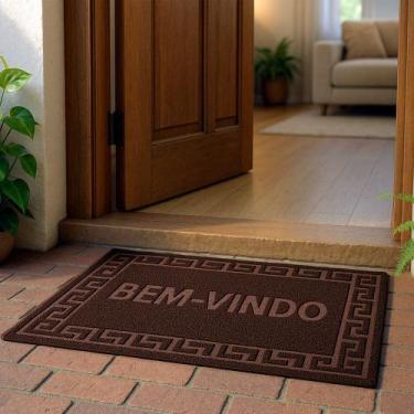 Imagem de Kit 04 Tapete Antiderrapante Capacho Welcome 38 cm X 58 cm Porta Entra