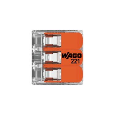 Imagem de 3 Conectores Emenda 4mm 3 Polos 221-413 - Wago