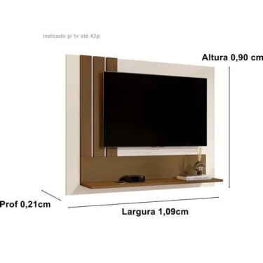 Imagem de Painel TV Sala Até 43 Polegadas Summer - Off White / Nature - JM Casa 