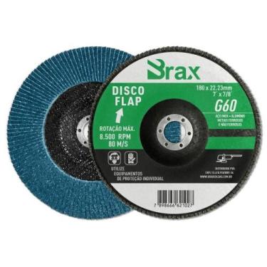 Imagem de Disco Flap de Zircônio de 7" X 7/8" 180x22,23mm Grão 60 - Brax - Galze