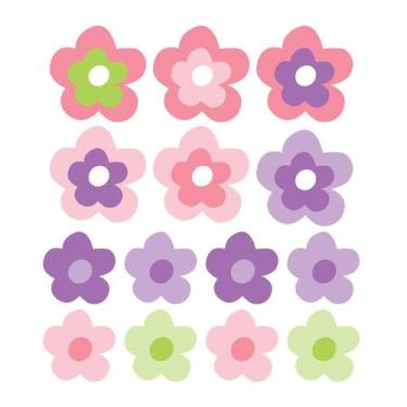 Imagem de Adesivo de Parede Infantil Flores Quarto Menina Bebe - 194ir - Allodi