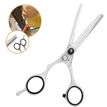 Imagem de Tesoura Profissional Dentada Cabeleireiro Barbeiro Cabelo - DS, Pratea