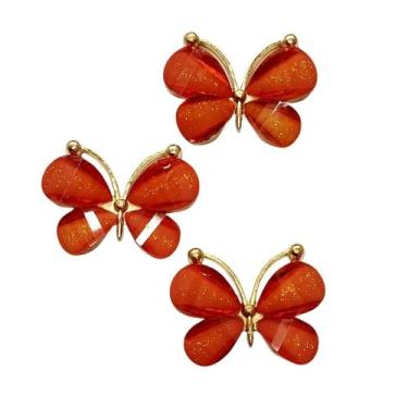 Imagem de Aplique metal borboleta 23x30mm (1un) - LADEIRA, LARANJA