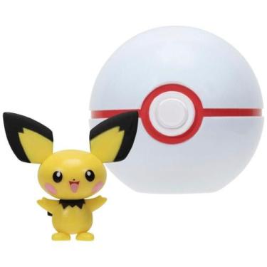 Imagem de Boneco Pokemon - Pokebola - Clip N Go - Pichu + Bola Presenteada SUNNY