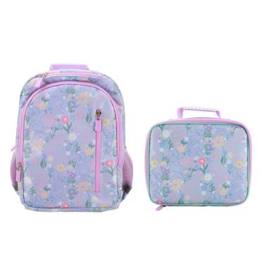Imagem de Conjunto de mochila e lancheira infantil de 40,6 cm para escola e viagens, Disney Daisy Florals