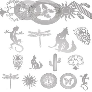 Imagem de Spritewelry Pingentes de aço inoxidável para fabricação de joias, filigrana, prata, borboleta, coruja, metal, lua, coruja, artesanato, pingentes, pingentes para decoração faça-você-mesmo, apanhadores