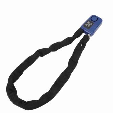 Imagem de Fechadura Digital para Motocicleta, Trava de Corrente Antifurto Com Alarme Vibratório à Prova d'água 110db para Loja (Azul)