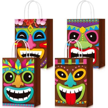 Imagem de Sacos de presente Teling Hawaiian Aloha Tiki Luau 24 unidades com alça