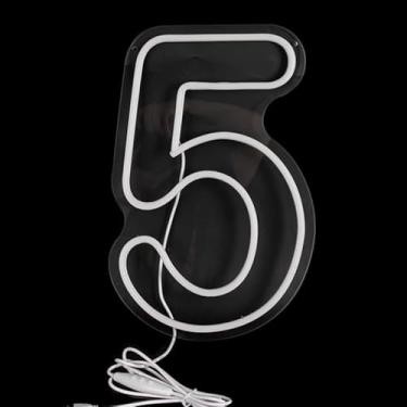 Imagem de Número para Festa de Aniversário, Letreiro Neon LED Acrílico – Luz de Parede USB/Bateria 38 cm Cor Branco Quente – Decoração de Aniversário, Casamento, Festa, Negócios e Salão de Beleza (4)