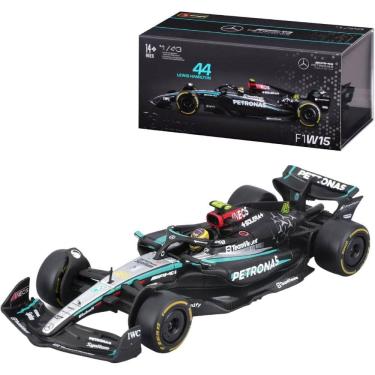 Imagem de Miniatura Bburago Mercedes-AMG F1 W15 E Race 2024 Lewis Hamilton 44 1/43 C/ Piloto