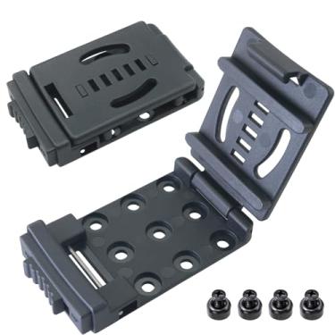 Imagem de MEETOOT 2 conjuntos de clipe de cintura multifuncional K clipe de bainha com parafusos e arruelas universais para acampamento faça você mesmo coldre clipe de cinto acessório capa de couro para faca