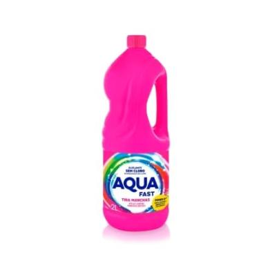 Imagem de Tira Manchas Líquido Sem Cloro Aqua Fast 2L, Tira Manchas, Rosa, Poderoso Contra As Manchas Mais Difíceis, Branco Mais Branco, Colorido Mais Vivo