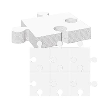 Imagem de MotiveTech Conjunto de quebra-cabeças de papelão branco com 30 peças, acessório educacional multifuncional para crianças e adultos, artesanato, modelos de 8x9