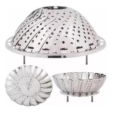 Imagem de Cesto De Cozimento A Vapor Inox Legumes Verduras Panela Vaporeira