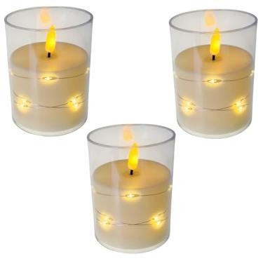 Imagem de Vela Led Decorativa Com Fio De Fada A Pilha Sem Chama Decorativa Casa Mesa Posta (3)