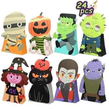 Imagem de Nimbbex 24 sacos de papel de Halloween (Preto)