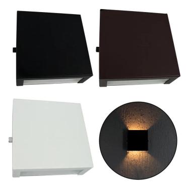 Imagem de 2X Arandela Slim 2 Focos Alumínio Externa + Led Incluso Cor