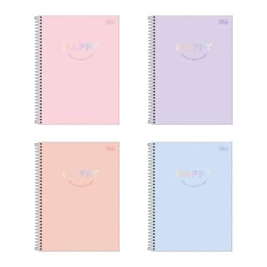 Imagem de Caderno capa dura universitário 10x1 160 fls Happy Tilibra