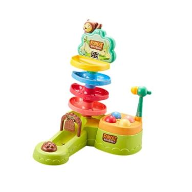 Imagem de Dynwave Brinquedo de atividade da torre do rolo de bola com bolas de bola pré-escolar pista de bola de brinquedo de brinquedo de brinquedos de pista para 1-3