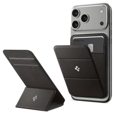 Imagem de Spigen Smart Fold (MagFit) Porta-cartões magnético para carteira projetado para MagSafe com suporte compatível com os modelos iPhone 16, iPhone 15, iPhone 14, iPhone 13, iPhone 12 - Gunmetal
