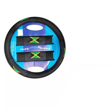 Imagem de Capa de volante vermelha e 2 almofadas de cinto de segurança (Jamaica)