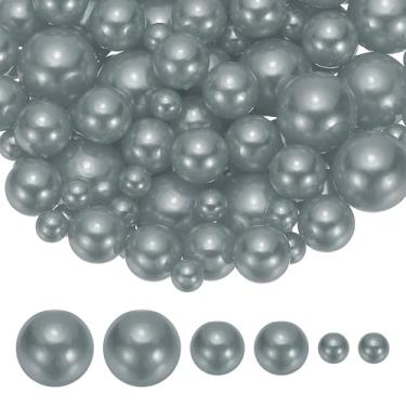 Imagem de PATIKIL Contas de pérolas falsas de 8/14/20 mm, 150 peças para enchimento de vaso de centro de mesa, contas redondas para festa, aniversário, casamento, decoração de mesa, caixa de presente, cinza