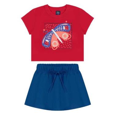 Imagem de Conjunto Cropped e Short-Saia Bee Loop, Vermelho, 4