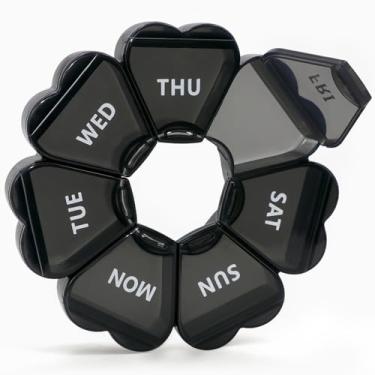 Imagem de Organizador semanal de comprimidos – organizador de comprimidos de remédio fofo para 7 dias, grande caixa de comprimidos diária para viagens, estojo dispensador de comprimidos SHIJOINYU 1 vez por dia