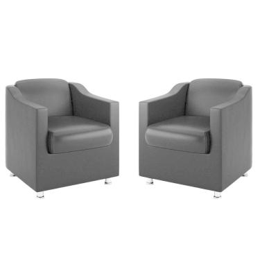 Imagem de Kit 2 Poltronas Tilla Recepção Clínica Dentista Preto