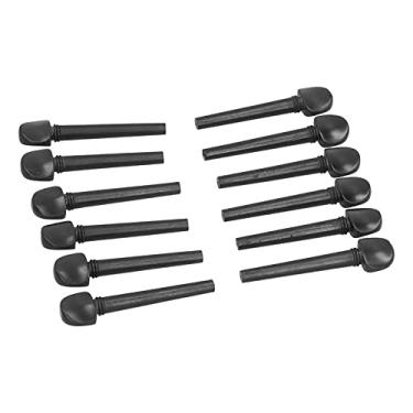 Imagem de Eujgoov Ebony PEG, Substituição de 12pcs Substituição de 8,7 Cm Violin Fiddle Tuners, Pinos de Ajuste de Madeira Sem Deslizamento, para Instrumentos de Cordas, Com Madeira de ébano de Peixe, Peças
