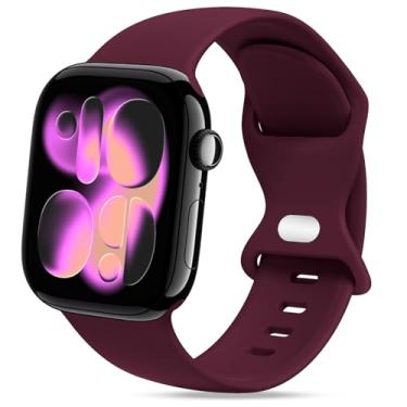 Imagem de STG Sport Pulseira de relógio compatível com Apple Watch de 38 mm, 40 mm, 41 mm, 42 mm, 44 mm, 45 mm, 49 mm, P/M e M/G para mulheres/homens, pulseira de silicone macio à prova d'água, acessórios para iWatch Ultra SE Series 8/7/6/5/4/3/2/1 (38 mm/40 mm/41 mm M/G, vermelho)