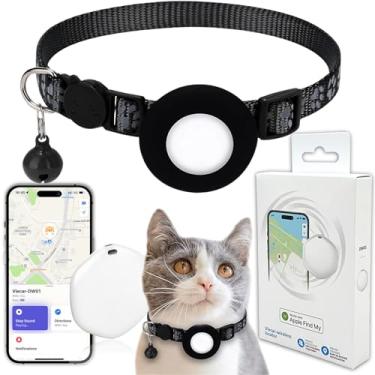 Imagem de Rastreador GPS para gatos, mini rastreador GPS para animais de estimação com coleira, coleira impermeável IPX8, sem taxa mensal, funciona com Apple Find My(apenas iOS), rastreadores inteligentes para