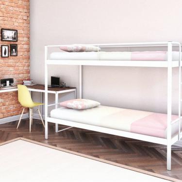 Imagem de Conjunto para Quarto 1 Beliche e 1 Escrivaninha em L 135x135cm Completa Casa Branco