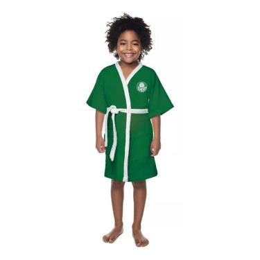 Imagem de Roupão Aveludado Infantil Quimono Palmeiras P Lepper