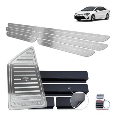 Imagem de Soleira + Descanso De Pé Corolla Xei 2020 Prata Baixo Relevo