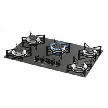 Imagem de Fogão Cooktop Fischer 5Q Gás Mesa Vidro PRETO, Preto