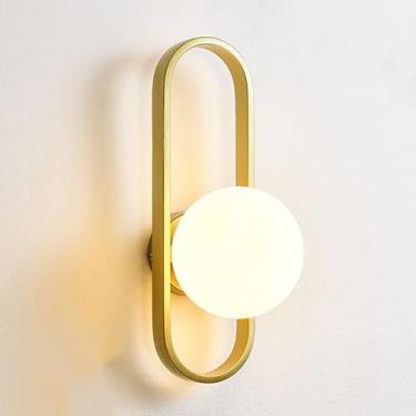 Imagem de Luminária de parede de ferro minimalista moderna E26/E27 para interior, luminária de parede para quarto, decoração de cabeceira, sala de estar, luminária de parede com extremidades, Agold2