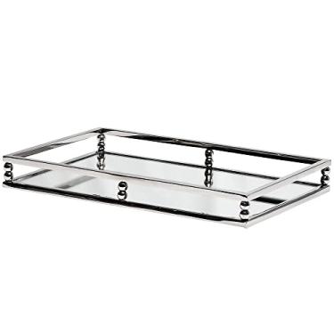 Imagem de Bandeja retangular em aco inox com espelho L41xP26xA5cm-CINZA - Fracalanza- Full Fit