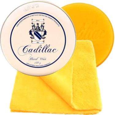 Imagem de Cristalizadora Cadillac Hard Wax 150g Toalha de Microfibra Automotiva 40x60cm Anti-Risco Karbox