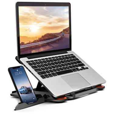 Imagem de Suporte Ergonômico Laptop Ajustável Dobrável 25, 44Cm, MEFEE, Preto