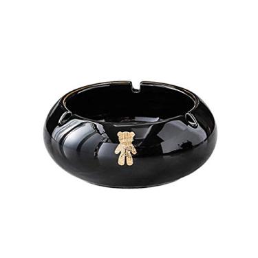 Imagem de Cinzeiro de cerâmica sem tampa para uso externo, interior, casa, mesa de centro, escritório, decoração de mesa, cinzeiro, 14 cm, presente para fumantes ao ar livre (B)