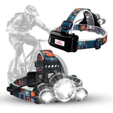 Imagem de Lanterna De Cabeça Led Luz Tripla Potente Iluminação Dupla Recarregável e À Prova D'Água Para Uso em Mecânica Ciclismo Caminhada Trilha Pesca Noturna Vigilância Portátil 4 Modos