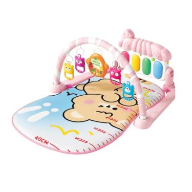 Imagem de Tapete de Atividades Infantil com Piano e Arco, 5 Brinquedos Pendurados, para Bebês.