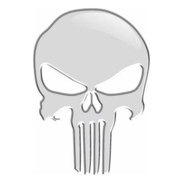 Imagem de O Justiceiro Emblema Carro Adesivo Prata Resinado Res05