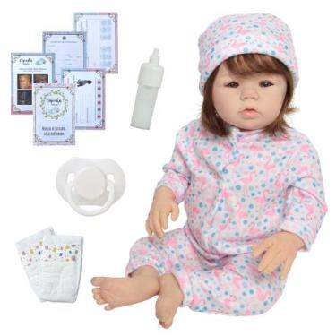 Imagem de Bebe Reborn Boneca Abigail Fio a Fio Corpo Silicone + Itens - Cegonha 