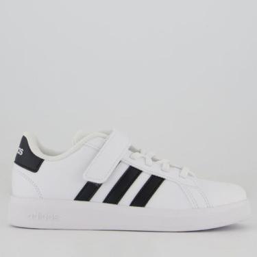 Imagem de Tênis Adidas Grand Court 2.0 EL Infantil Branco e Preto, 30