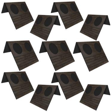 Imagem de Kit 11 Esteiras Bandeja Com Suporte Para Copos Para Sofá MDF Tabaco - Gran Belo